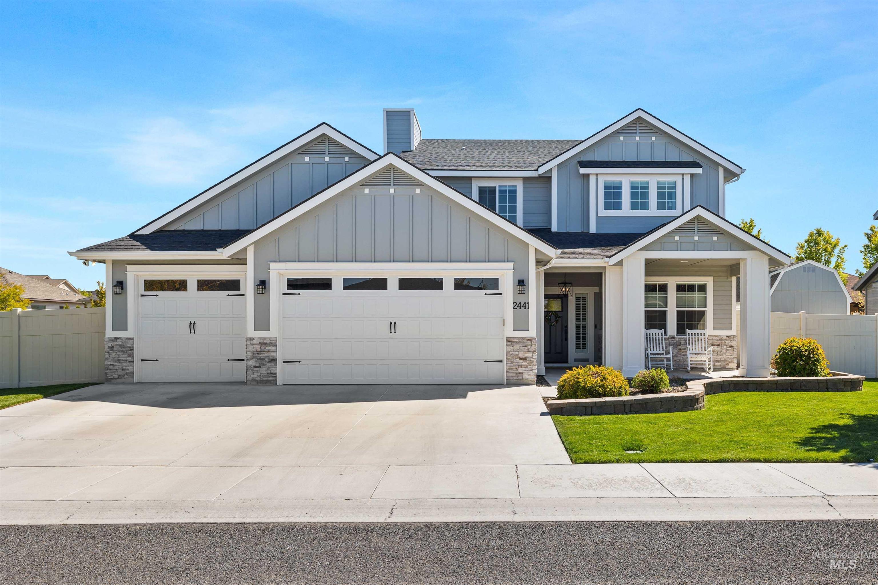 2441 Blick Lane Twin Falls, ID 83301 - Photo 2 of 50 Contemporary two-story residence featuring light gray siding and stone accents