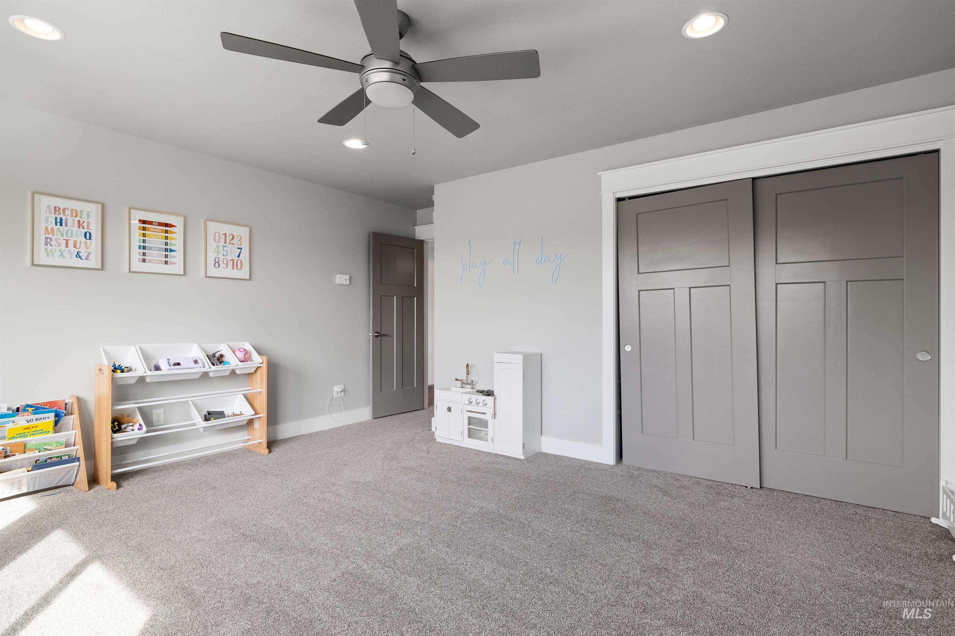 2441 Blick Lane Twin Falls, ID 83301 - Photo 29 of 50 Bedroom with a closet, recessed lighting, ceiling fan, and carpet