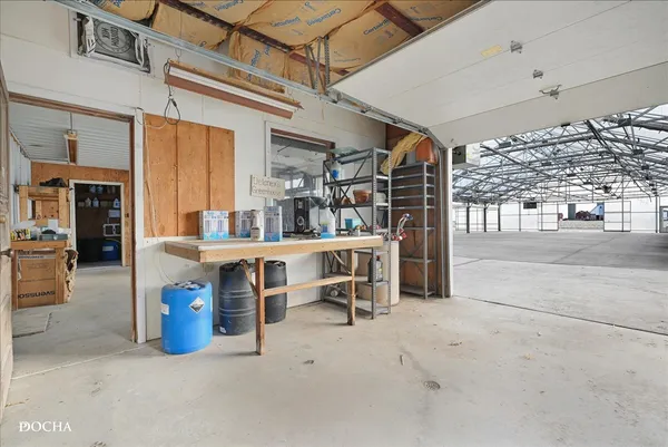 a workspace with furniture