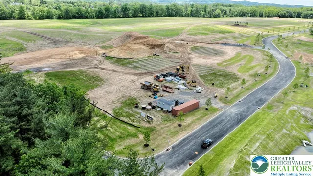 a view of a lake with a city
