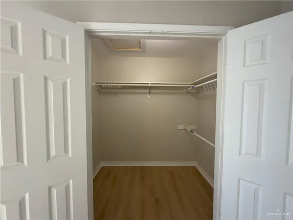 an aerial view of a building with outdoor space