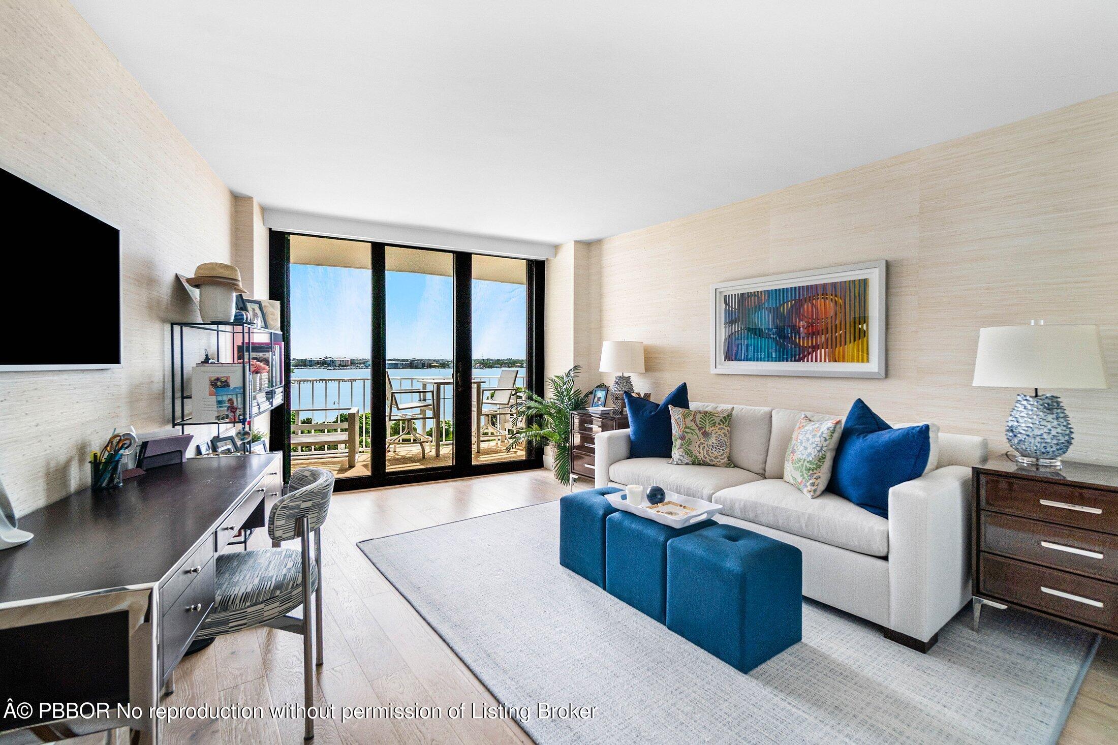 3400 South Ocean Boulevard, Unit 7AII Palm Beach, FL 33480 - Photo 18 of 37 a living room with furniture and a flat screen tv