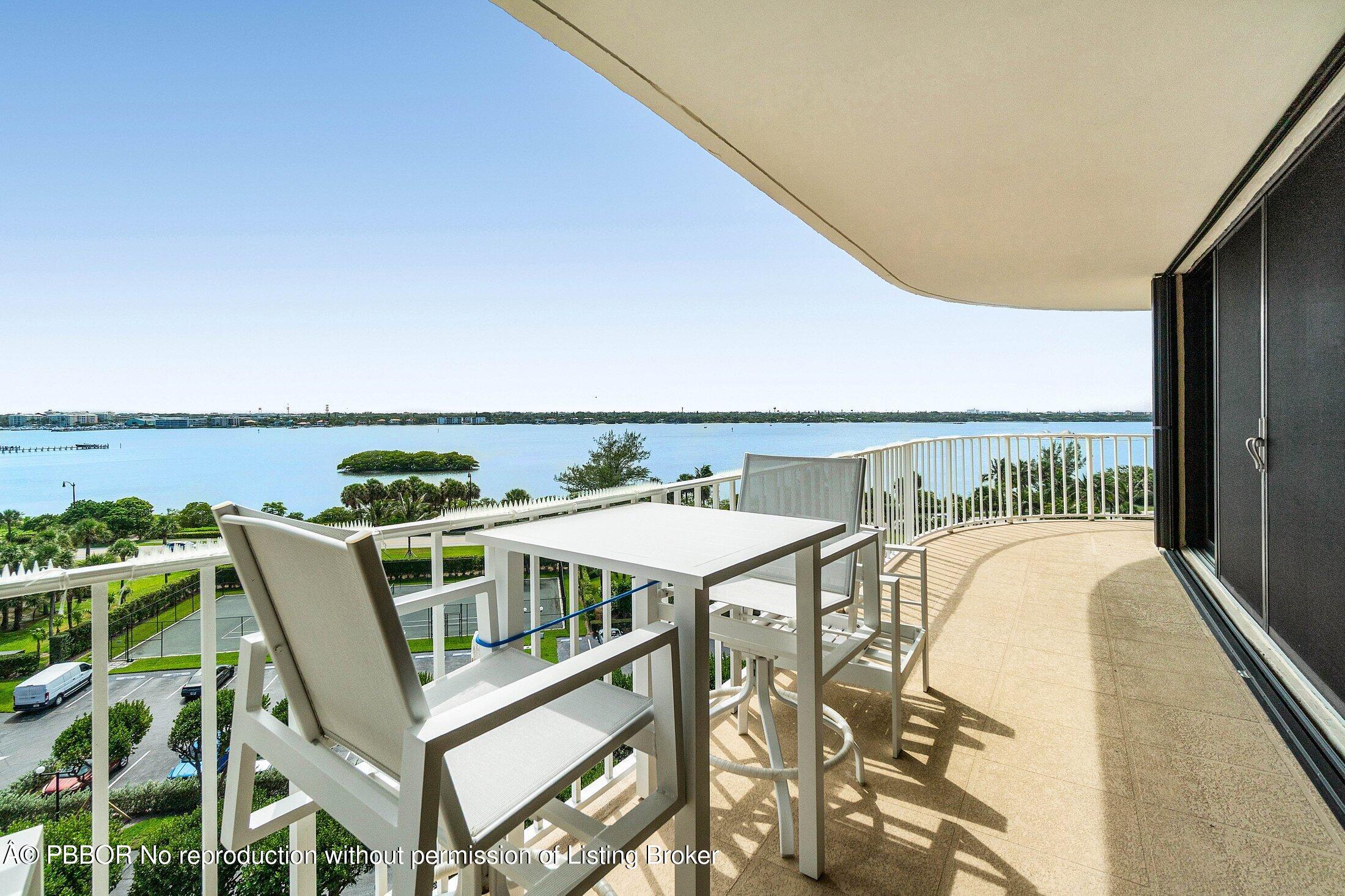 3400 South Ocean Boulevard, Unit 7AII Palm Beach, FL 33480 - Photo 22 of 37 a terrace with outdoor seating and city view