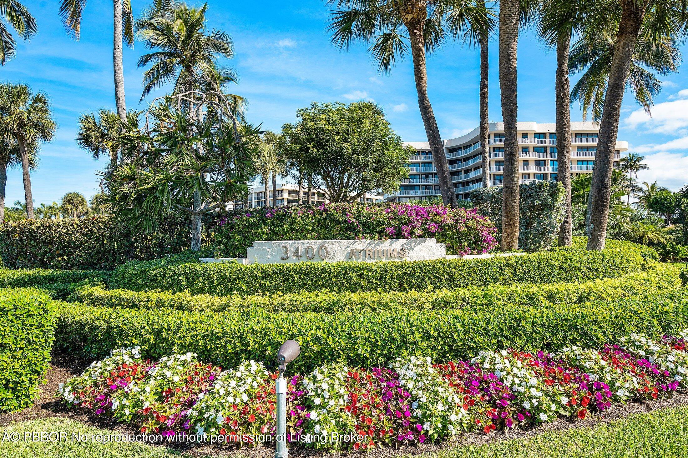 3400 South Ocean Boulevard, Unit 7AII Palm Beach, FL 33480 - Photo 3 of 37 a view of a garden with flowers