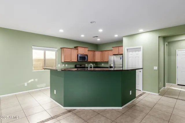 a kitchen with lots of counter top space