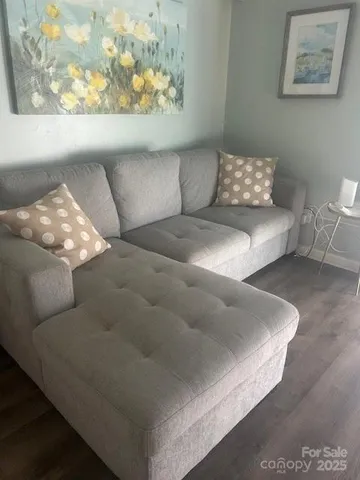 a living room with furniture and a couch