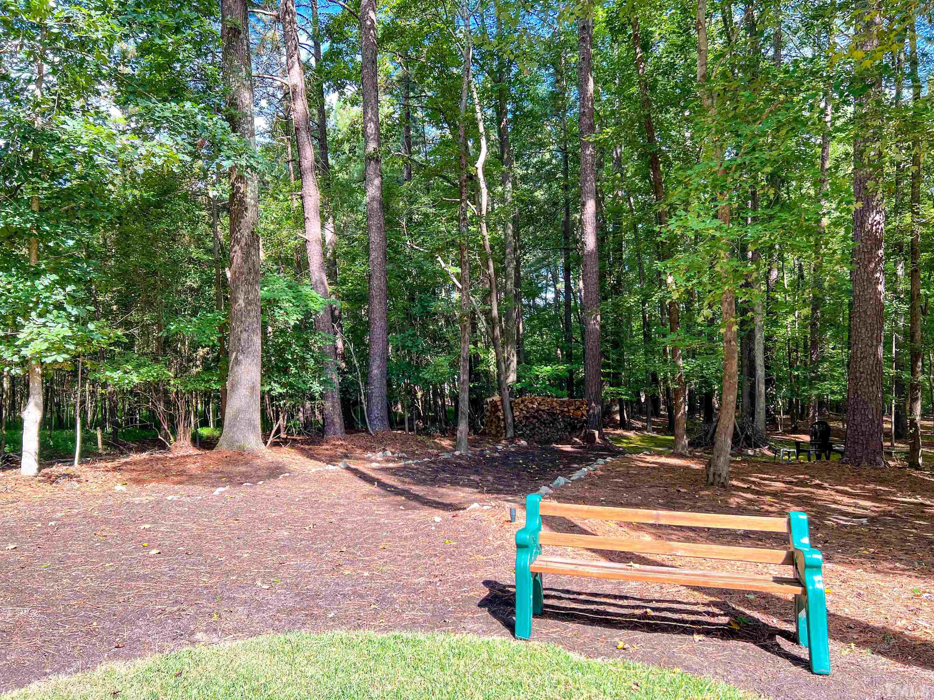 8809 Limestone Court Raleigh, NC 27615 - Photo 10 of 38 a backyard of a house with lots of green space and trees