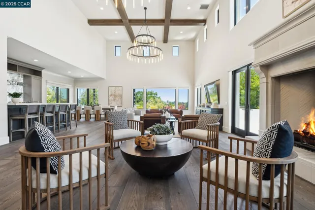 a view of a patio with a table chairs and a patio