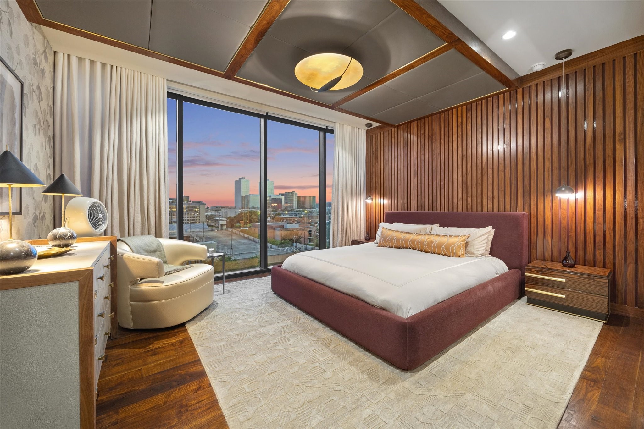 3433 Westheimer Road, Unit 504 Houston, TX 77027 - Photo 15 of 20 Wrap yourself from top to bottom in pure luxury. Leather & wood paneled ceiling with wood accented wall. You cant help but love this space.
