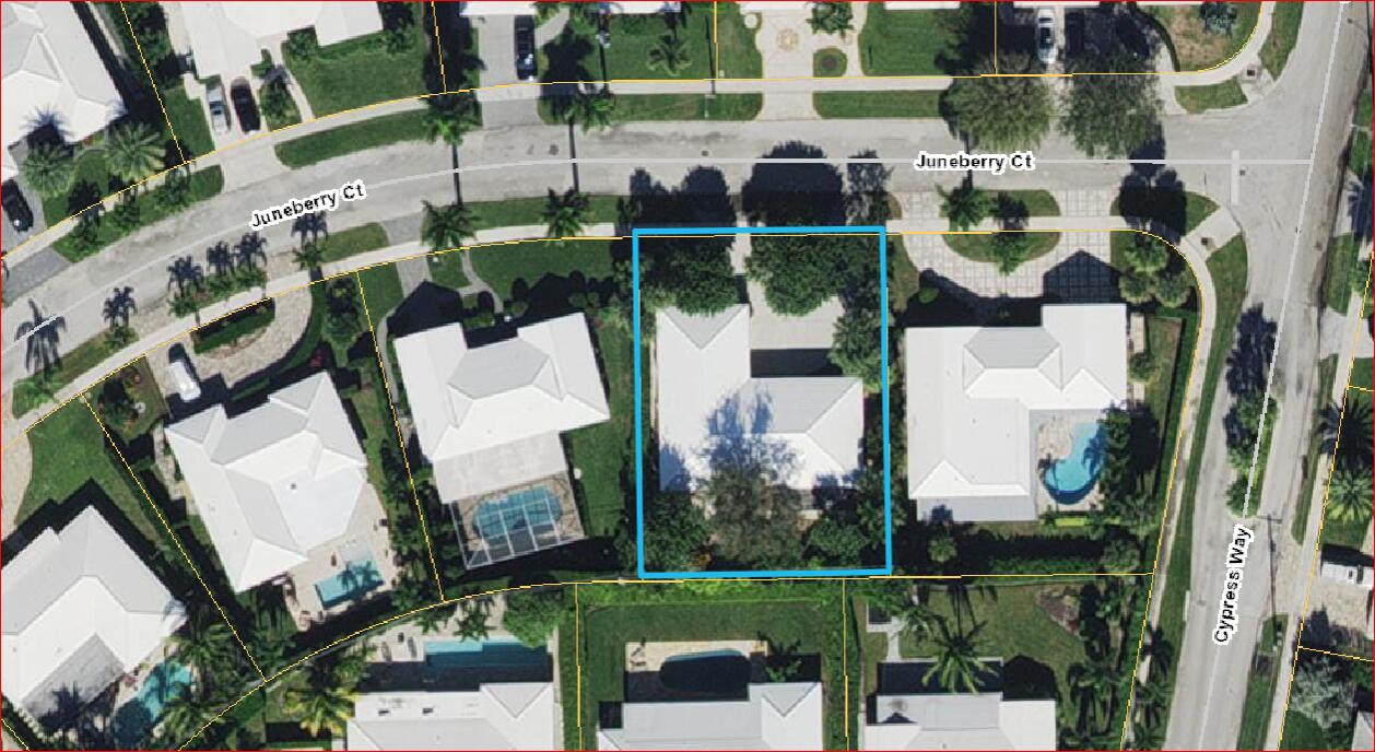 610 Juneberry Court Boca Raton, FL 33486 - Photo 9 of 11 an aerial view of a house with a garden and patio