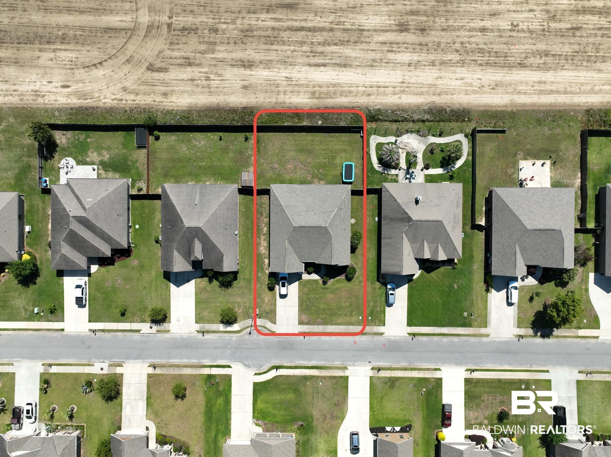 7109 Rocky Rd Loop Gulf Shores, AL 36542 - Photo 29 of 30 Aerial view of residential area with property boundaries highlighted