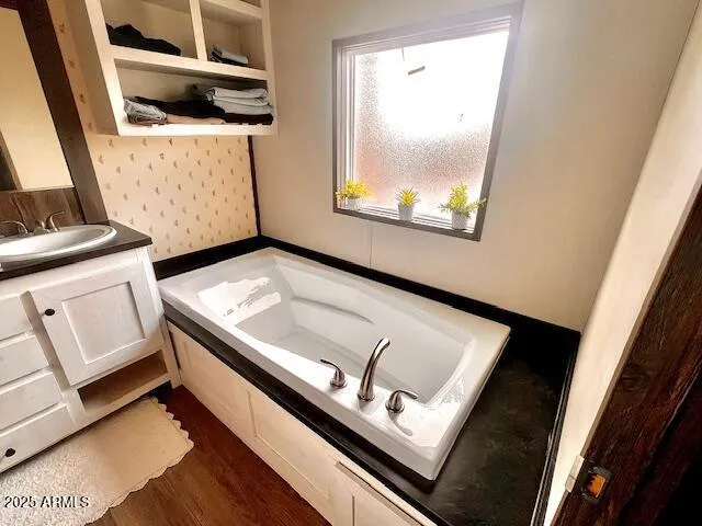 view of living room with large window