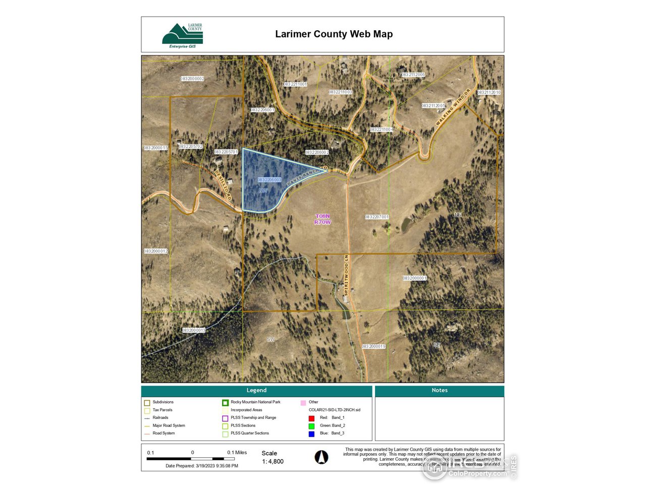1033 Davis Ranch Road Bellvue, CO 80512 - Photo 24 of 25 County aerial for reference
