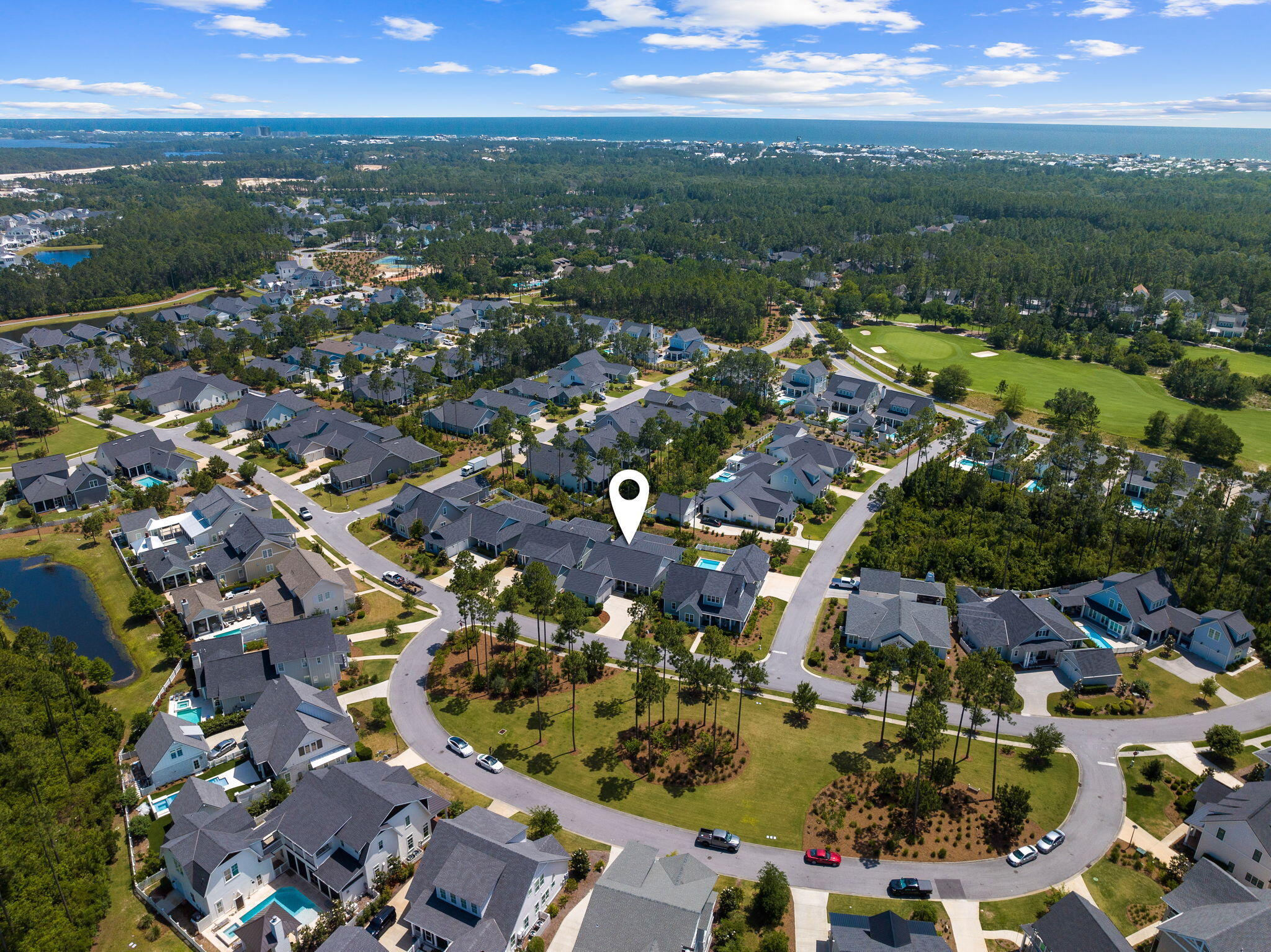 158 Trailhead Drive Inlet Beach, FL 32461 - Photo 1 of 35 an aerial view of residential houses with outdoor space