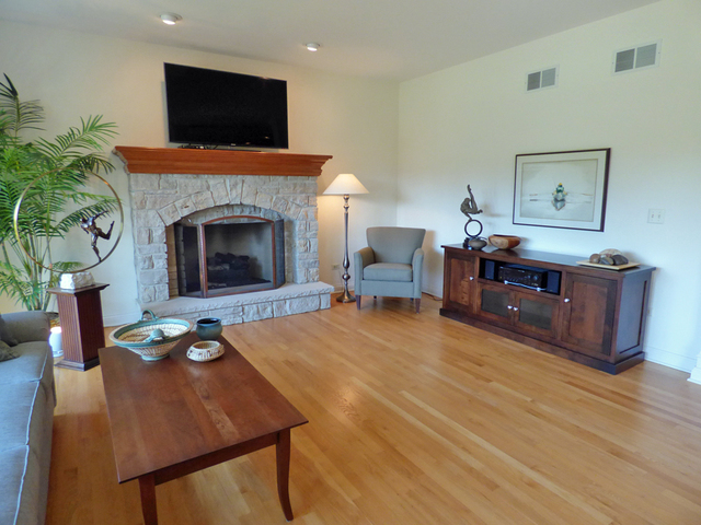 S130 Forbes Drive Geneva, IL 60134 - Photo 16 of 45 a living room with furniture a flat screen tv and a fireplace