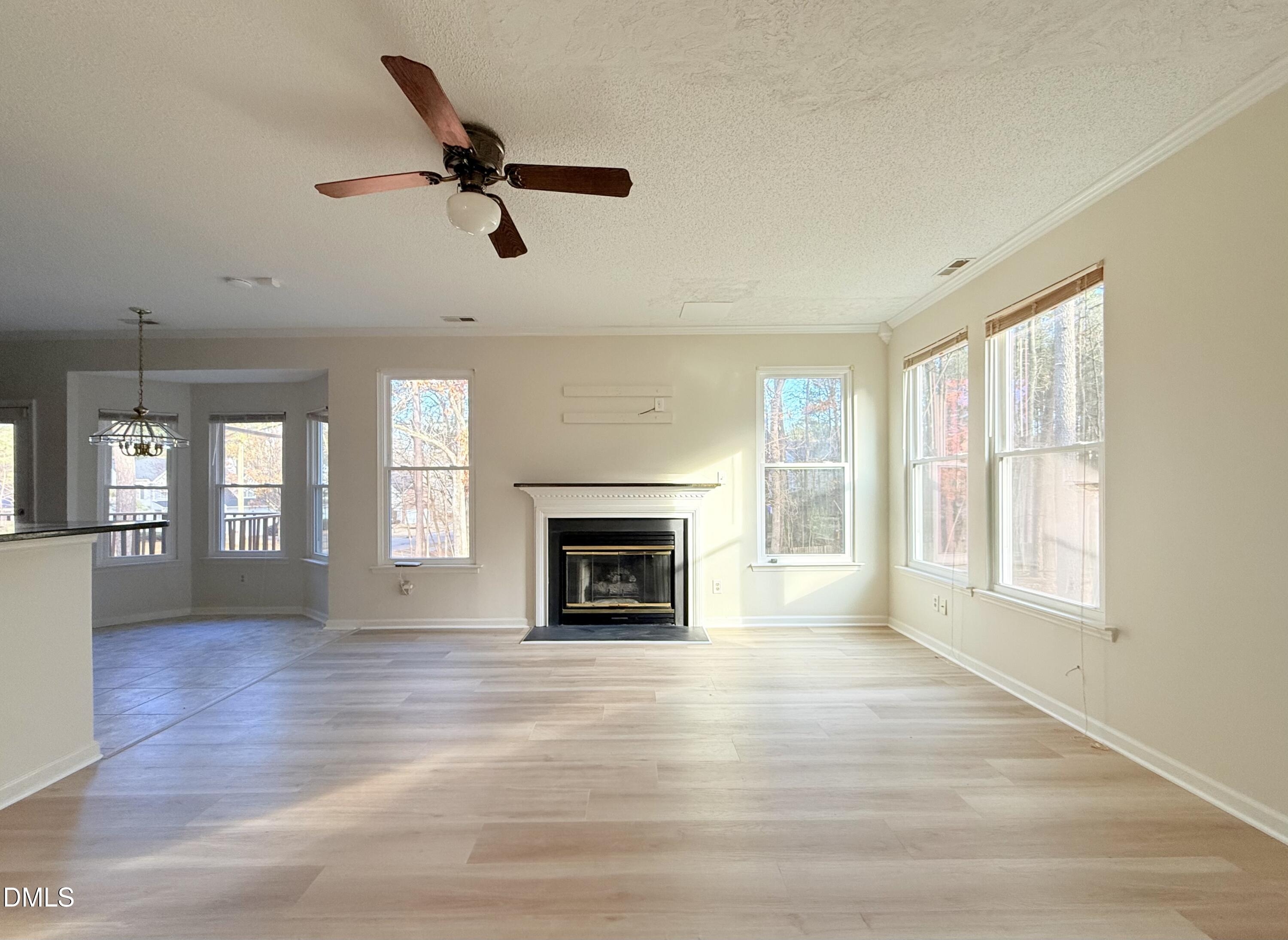 3610 Long Ridge Road Durham, NC 27703 - Photo 6 of 21 a view of an empty room with wooden floor fireplace and a window