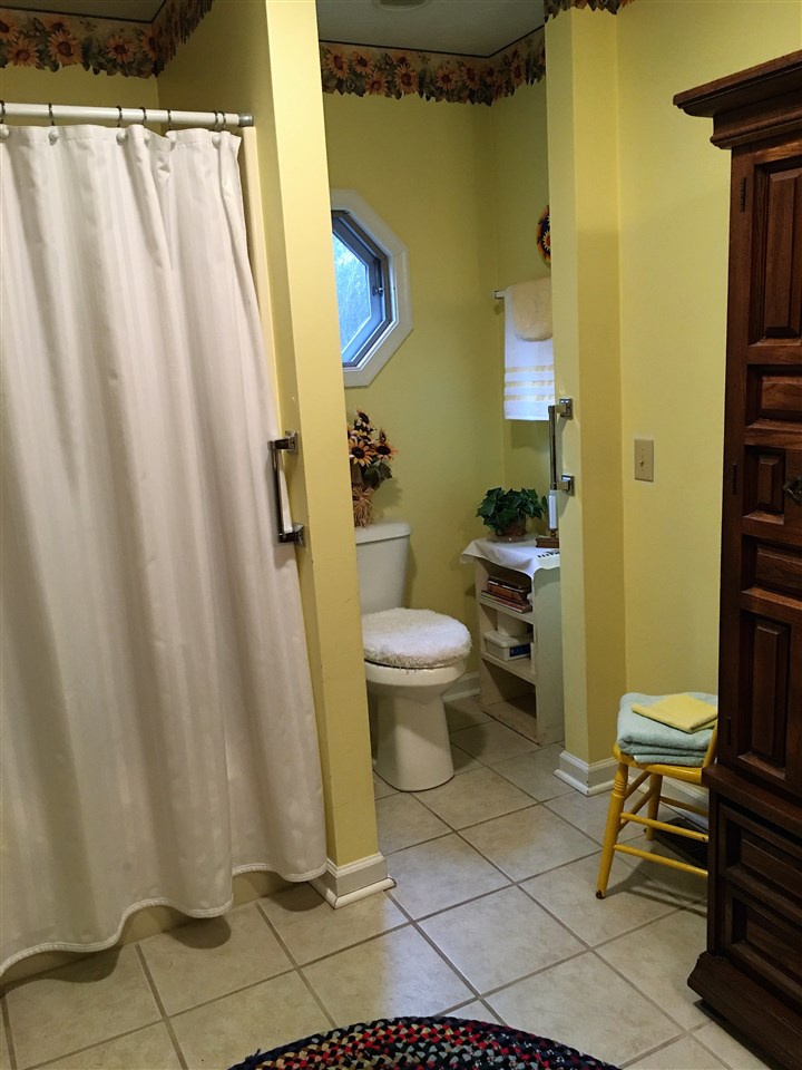 96 Swoope Road Swoope, VA 24479 - Photo 24 of 27 a bathroom with a toilet and a shower curtain