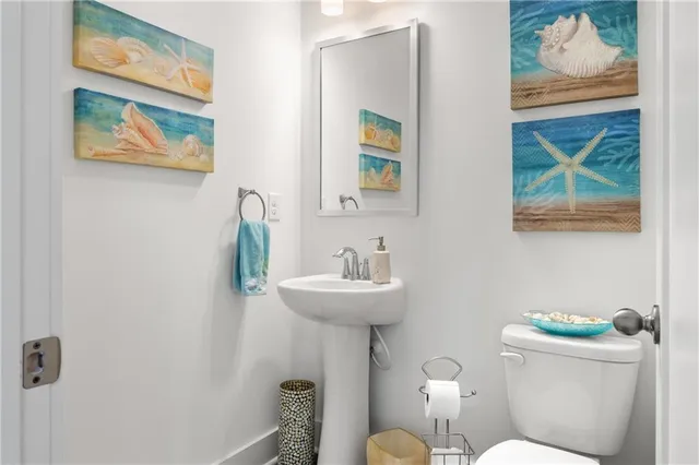 a view of a hallway with windows