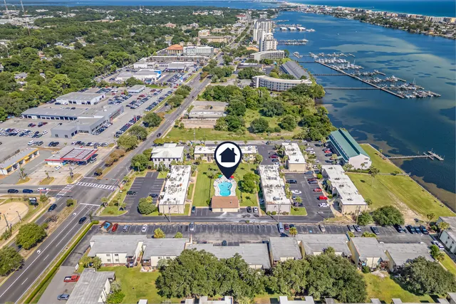 an aerial view of a city