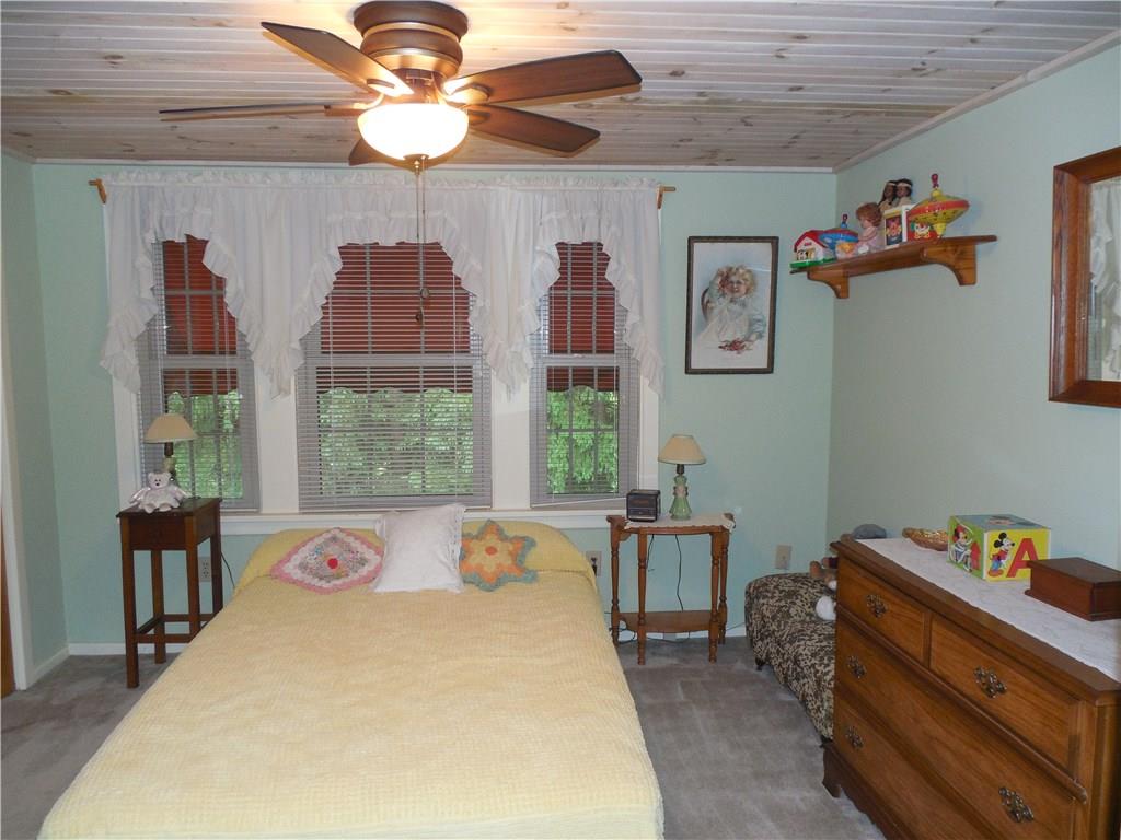 541 Pulaski Road Pulaski, PA 16143 - Photo 12 of 24 Upstairs bedroom with wood ceiling.