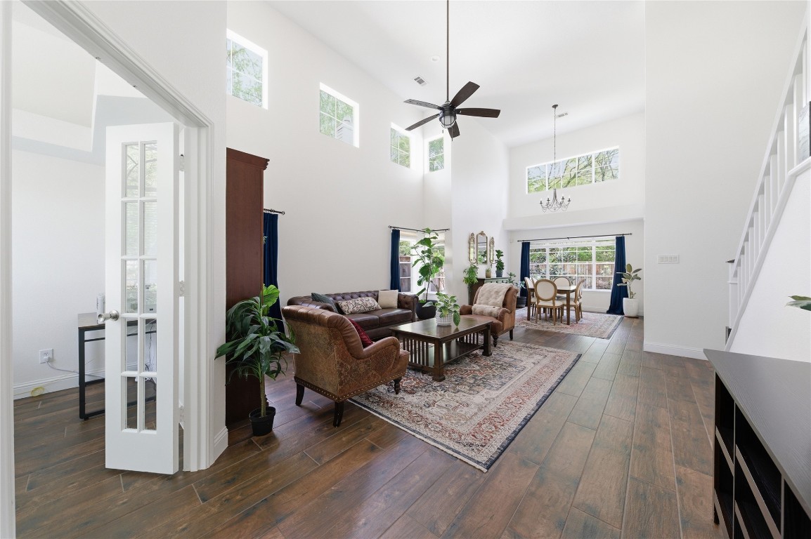 50 East Greywing Circle Spring, TX 77382 - Photo 9 of 37 Open-concept living and dining area with high ceilings and ample natural light.