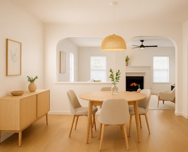 4821 Chesney Ridge Drive Austin, TX 78749 - Photo 4 of 15 a view of a dining room with furniture and a fireplace