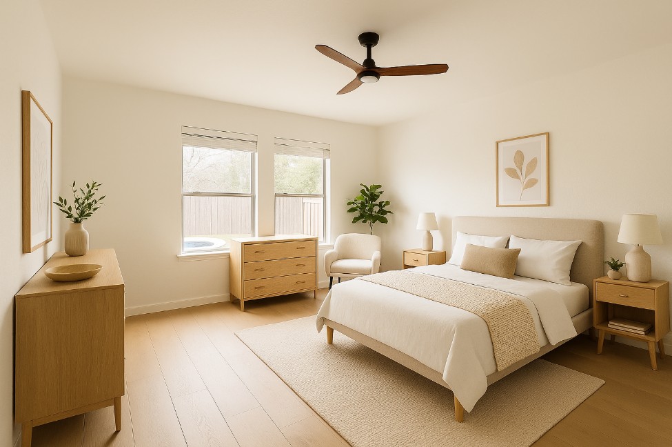 4821 Chesney Ridge Drive Austin, TX 78749 - Photo 6 of 15 a bedroom with a bed a couch and a window