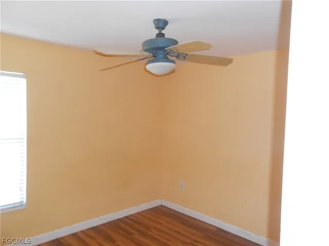 a view of small space with wooden floor