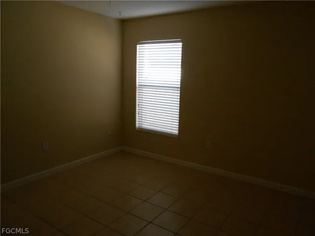 a view of a small space with a window