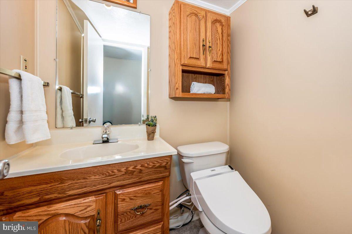 17305 Hoskinson Road Poolesville, MD 20837 - Photo 34 of 81 a bathroom with a toilet a sink and mirror