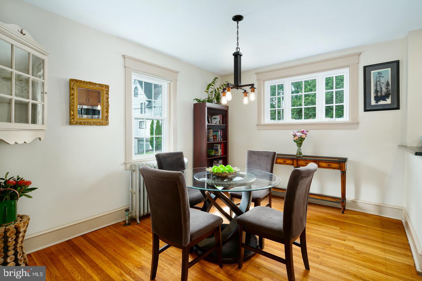 54 Wellington Road Ardmore, PA 19003 - Photo 10 of 26 a view of a dining room with furniture window and wooden floor