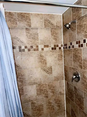 a bathroom with a shower