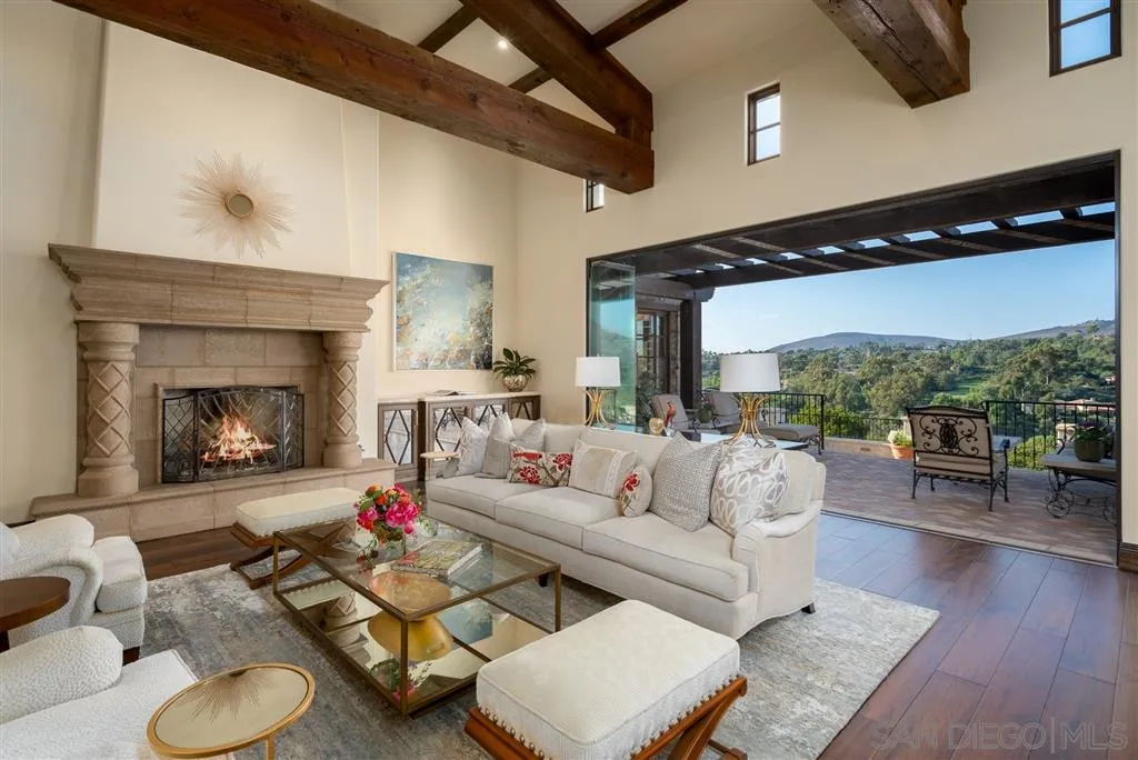 6266 Strada Fragante Rancho Santa Fe, CA 92091 - Photo 8 of 25 a living room with furniture and a fireplace