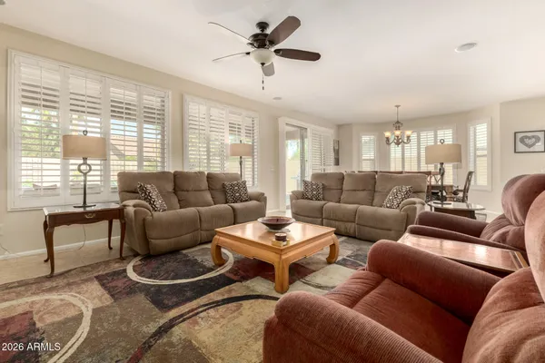 a living room with furniture