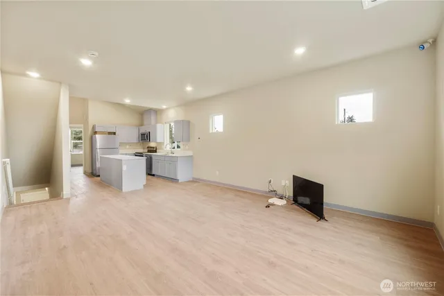 a view of a kitchen with a sink