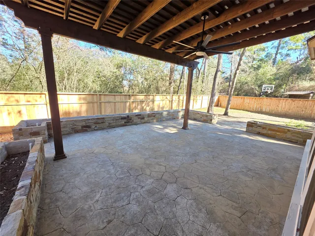 a view of room with a large window