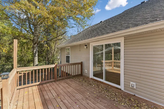 a view of a wooden deck