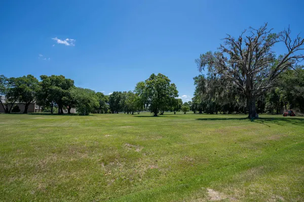 a view of field with trees in the background