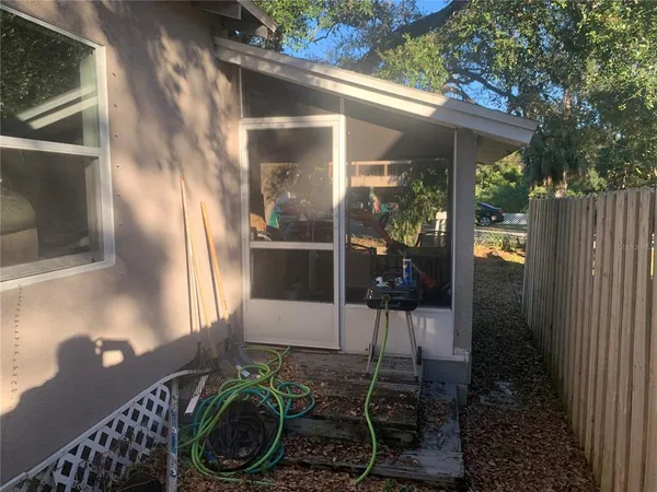 a backyard of a house