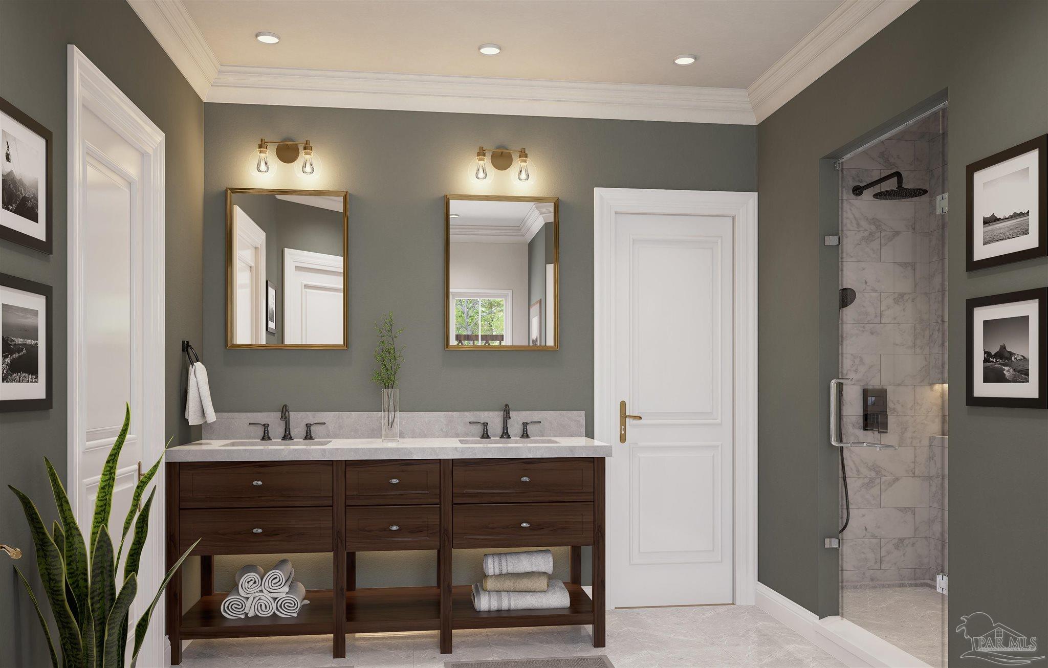 2904 Sandpiper Cove Navarre, FL 32566 - Photo 7 of 12 a bathroom with a sink and a mirror