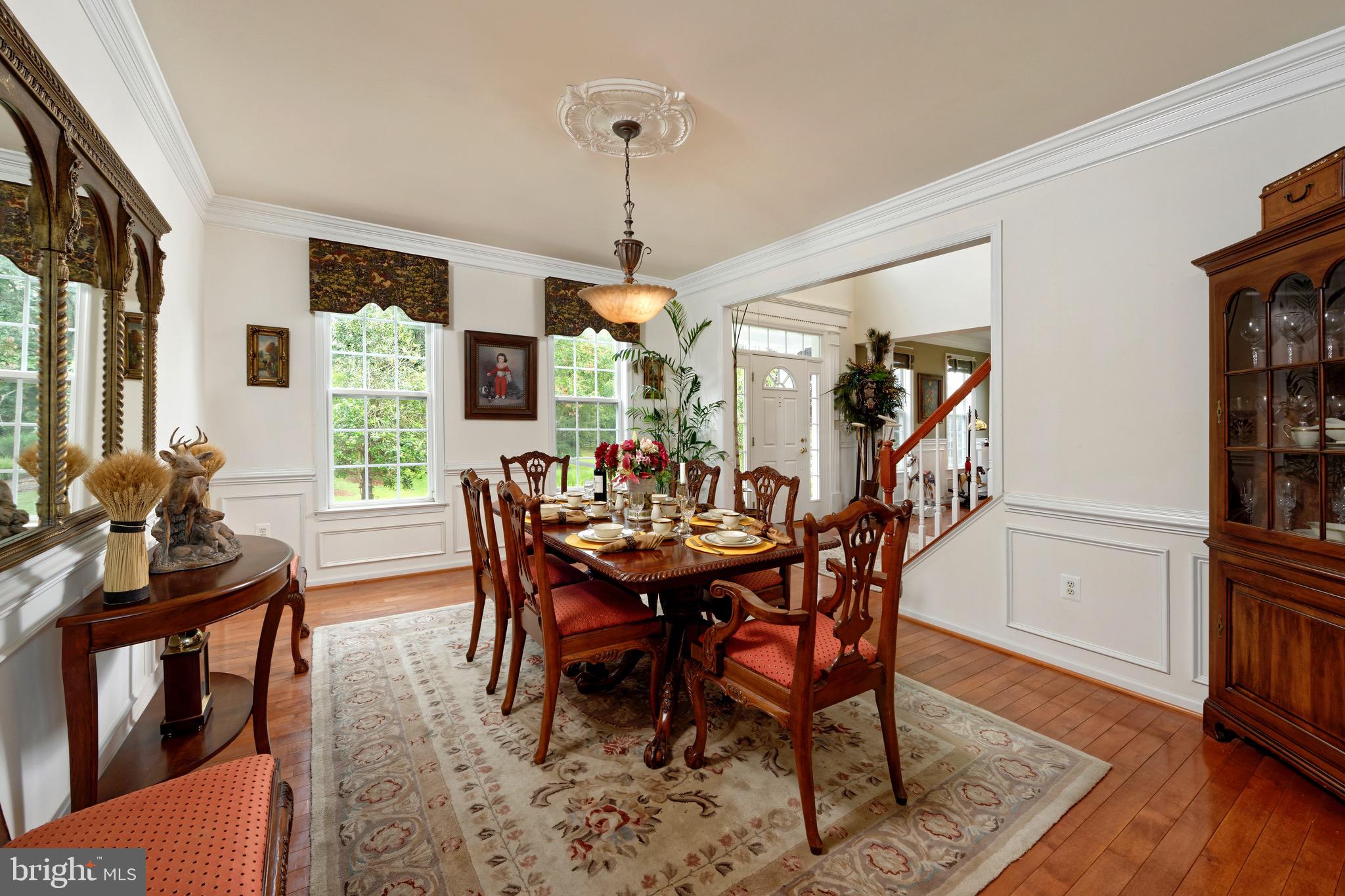22865 Foxcroft Road Middleburg, VA 20117 - Photo 8 of 112 Dining Room has wainscoting & crown moldings