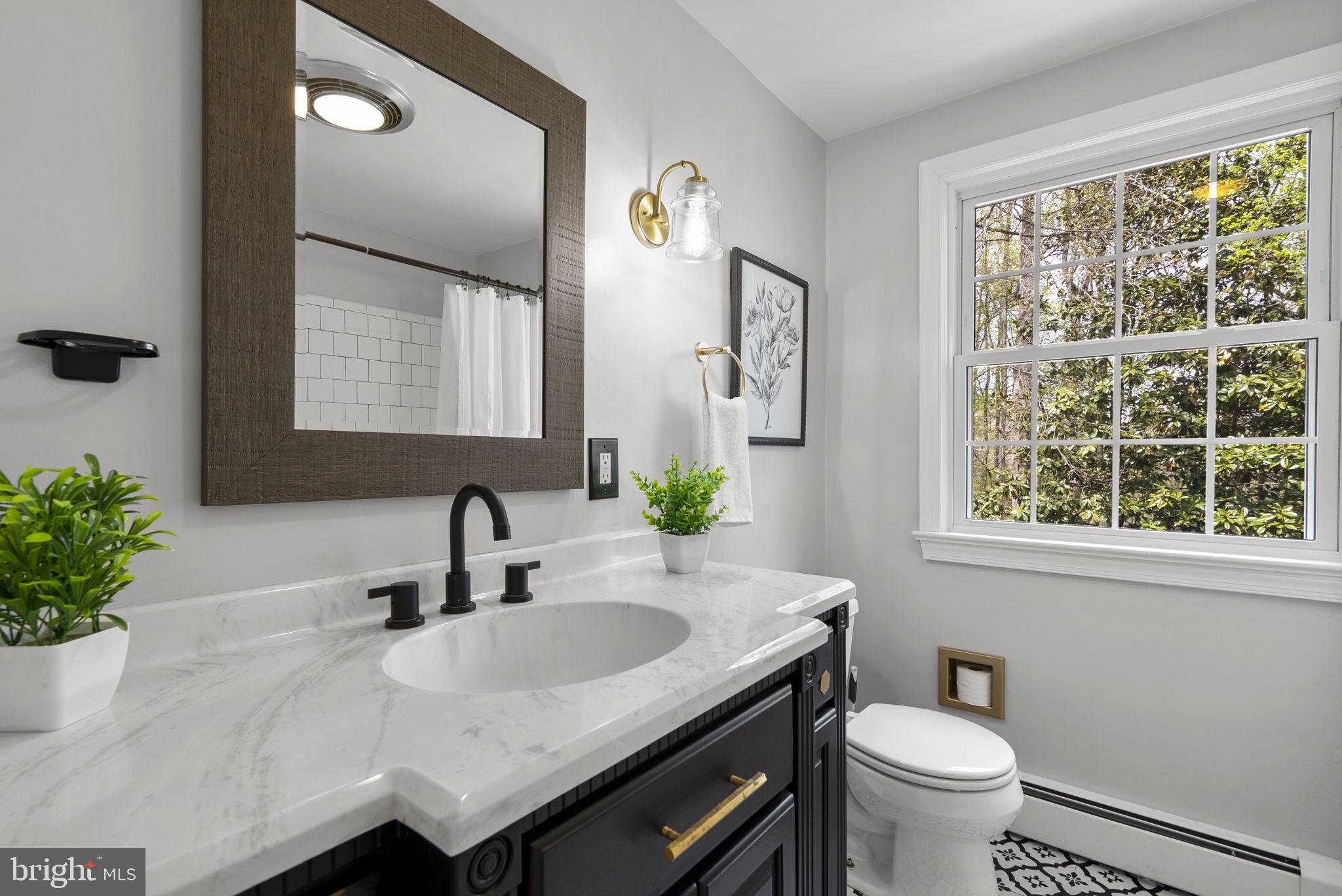 1210 Ashton Road Ashton, MD 20861 - Photo 44 of 71 a bathroom with a granite countertop sink and a toilet