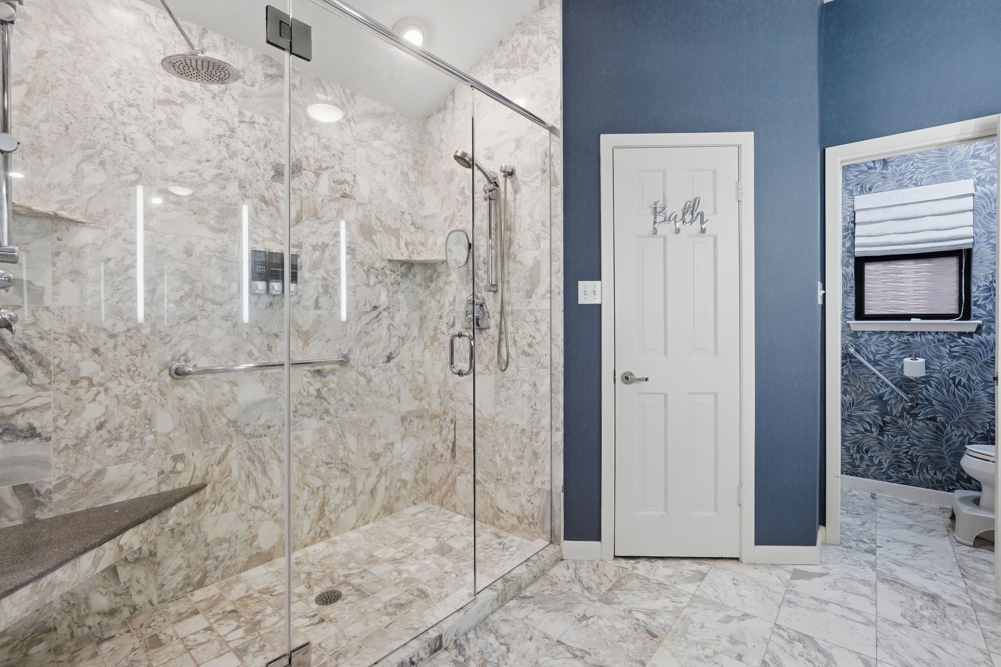15007 Benfer Road Houston, TX 77069 - Photo 20 of 42 Oversized Custom Walk-in Shower with TWO Shower Heads! This bathroom also has TWO walk-in closets!