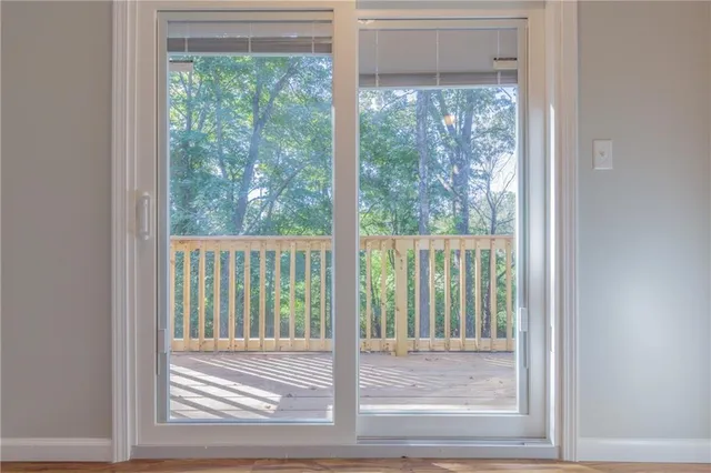 a view of a room with a wardrobe space