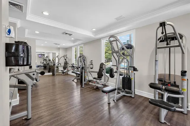 a workspace with furniture and window