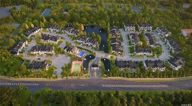 an aerial view of multiple house