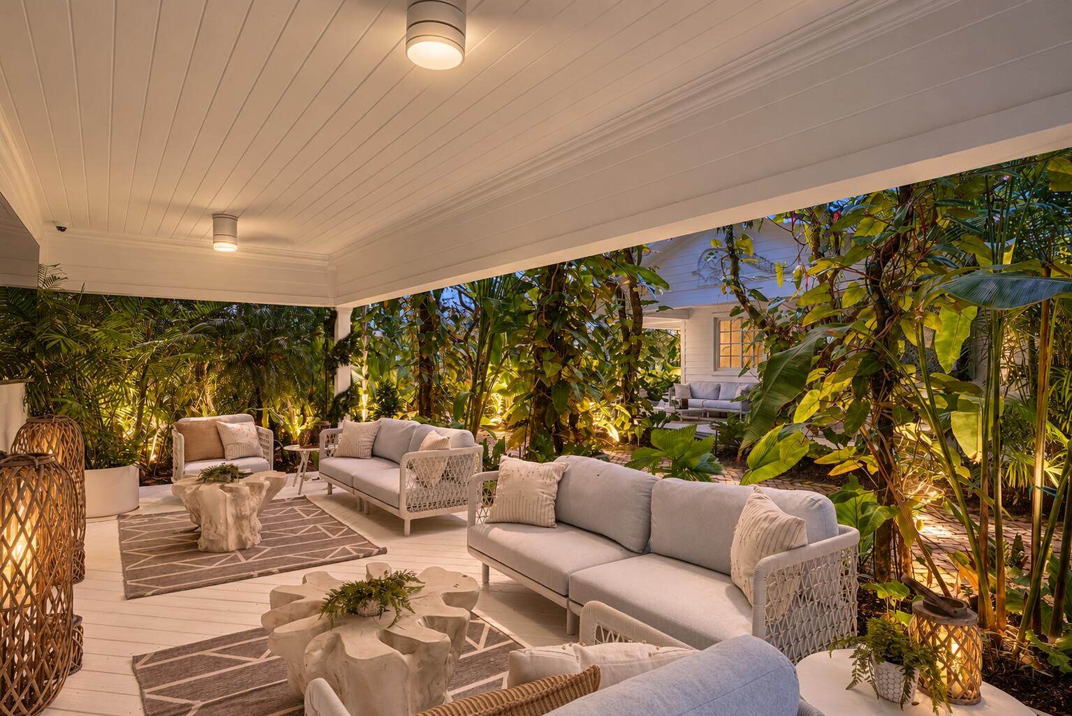 13920 Stirling Road Southwest Ranches, FL 33330 - Photo 49 of 81 Twilight Patio with Tropical Uplighting