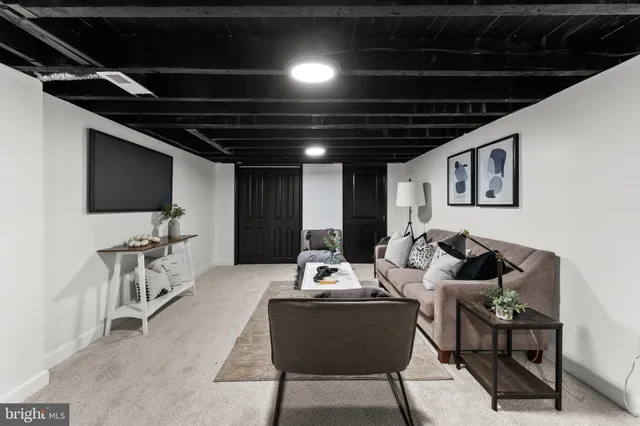 a bedroom with a bed and a walk in closet