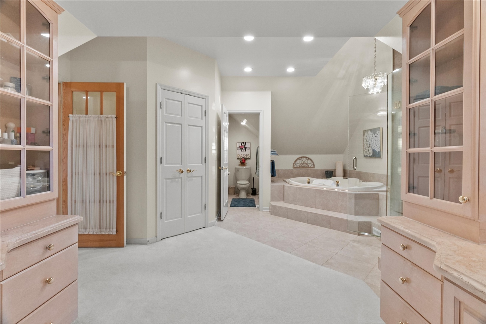 3218 Opengate Road Crystal Lake, IL 60012 - Photo 28 of 60 a large white bathroom with a tub shower and sink