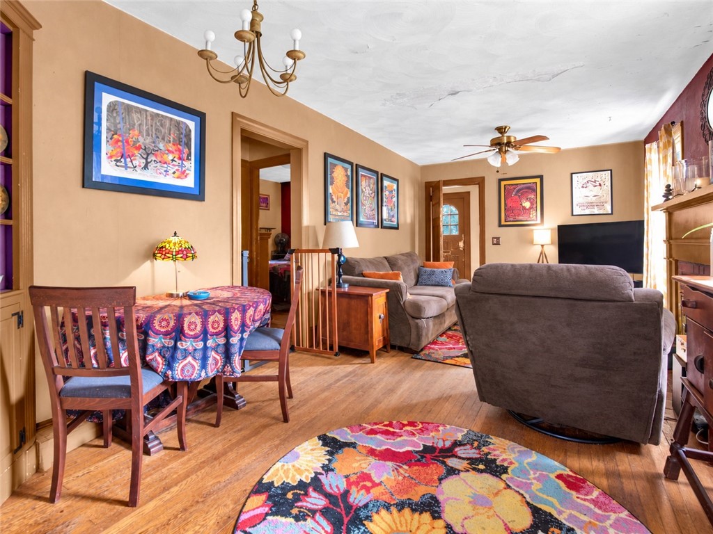 Living room and dining area